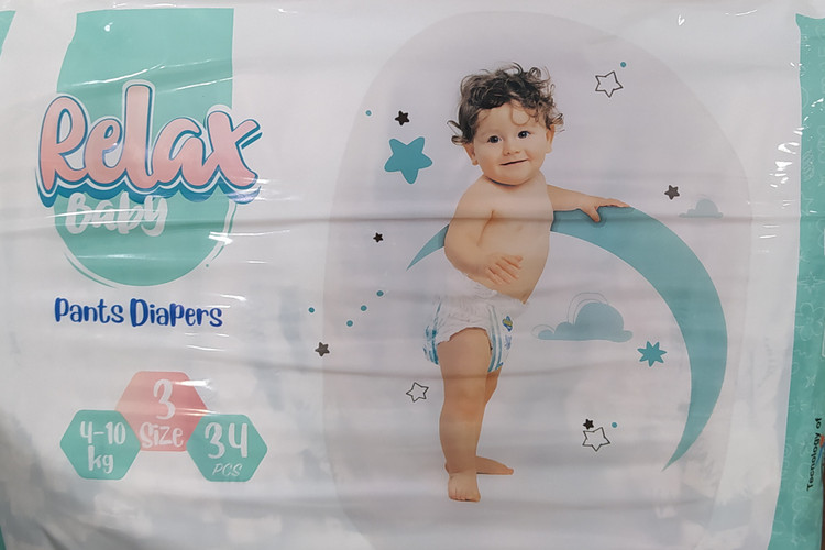 پوشک شورتی ریلکس بیبی Relax baby سایز 3 بسته 34 عددی